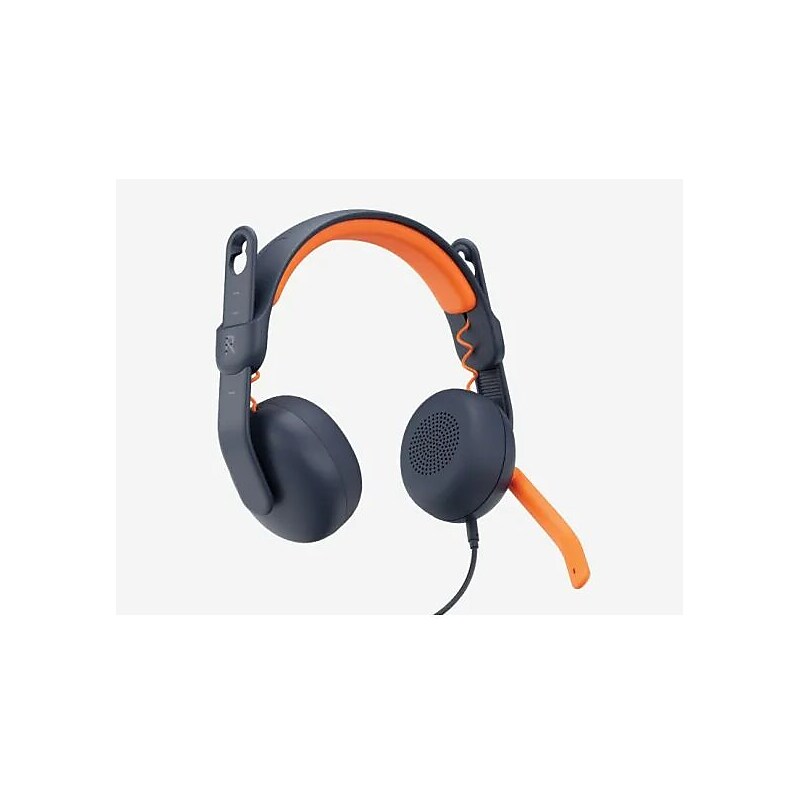 Logitech Zone Learn USB-C Stereo Computer Headset, Blue/Orange (981-001367) image 1