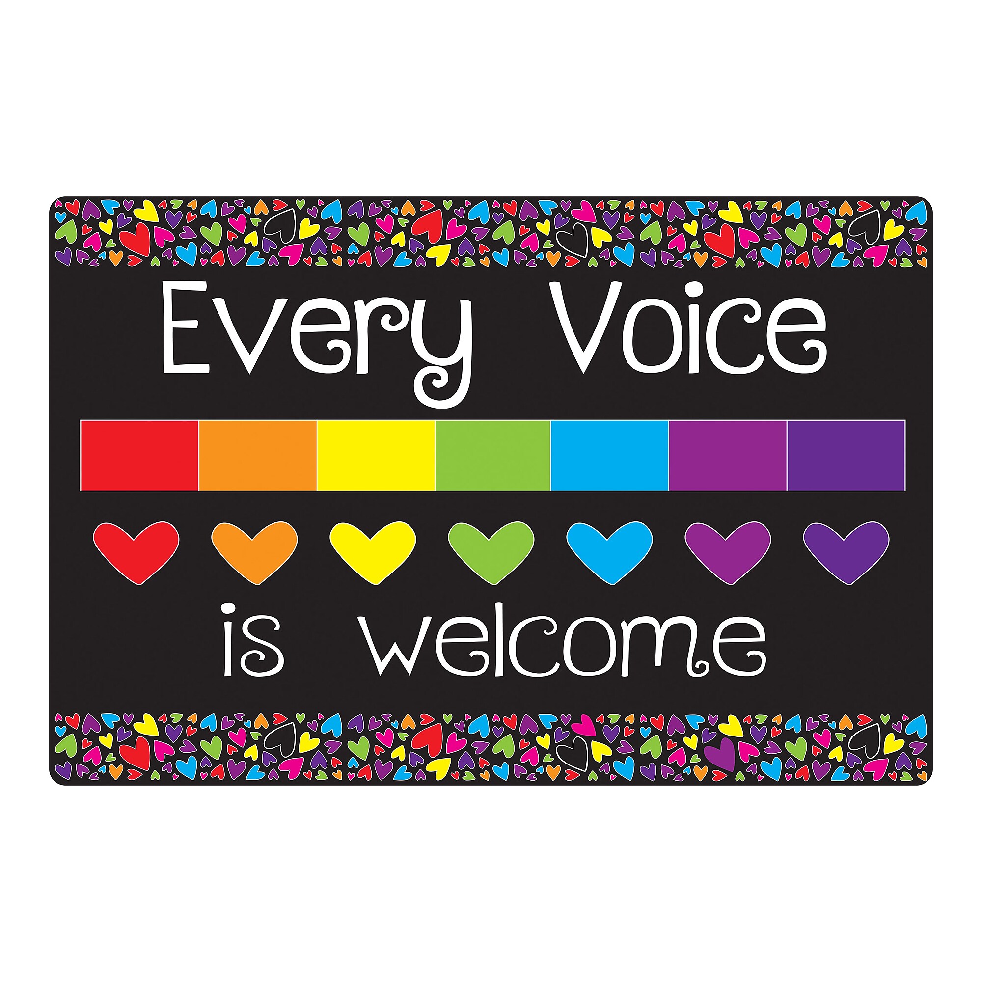 Ashley Smart Poly Commercial Floor Mat, 15.5″ x 23.5″, Every Voice Welcome Here, 2/Bundle (ASH91500-2) Sansujyuku sansujyuku.com