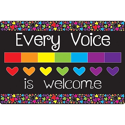Ashley Smart Poly Commercial Floor Mat, 15.5″ x 23.5″, Every Voice Welcome Here, 2/Bundle (ASH91500-2) Sansujyuku sansujyuku.com