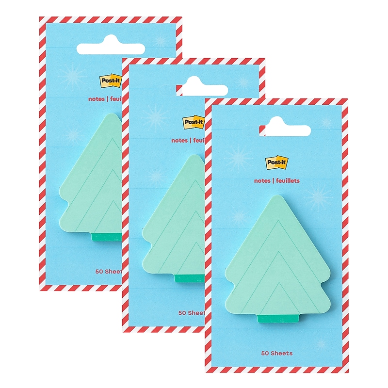 Post-it Jingle Notes Sticky Note, 2" x 2.5", Tree, 50 Sheets/Pad, 3 Pads/Pack (HOL25-JN-TR) image 1
