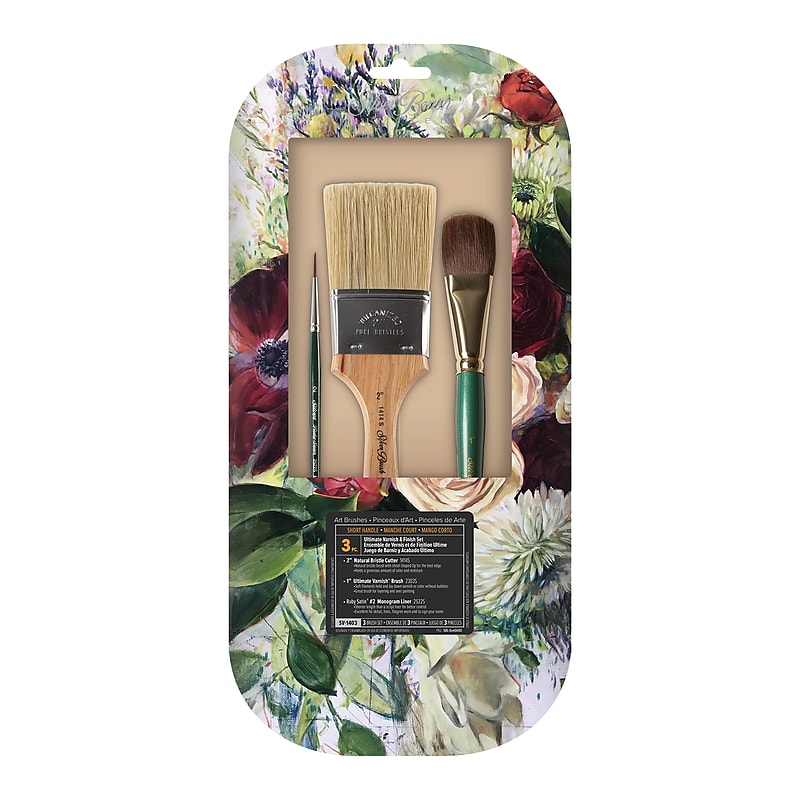 Silver Brush Ultimate Varnish & Finish Brush Pack, 3 /Pack (SLVSV1403) image 1