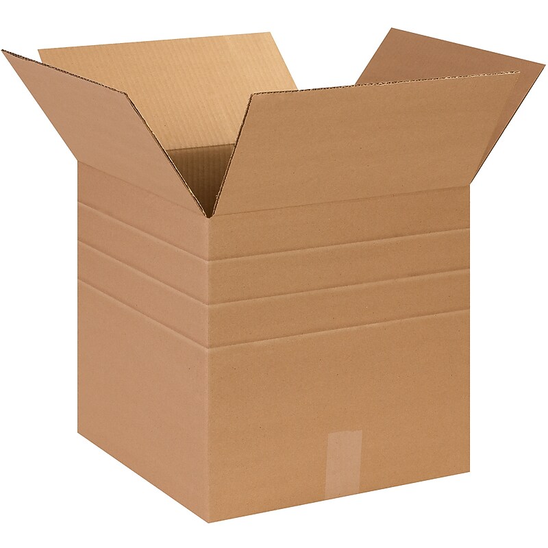 14" x 14" x 14" Multi-Depth Shipping Boxes, 32 ECT, 25/Bundle (BS141414MD) image 1