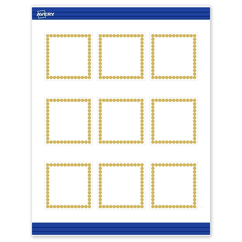 Avery Pre-Printed Gold Beads Design Matte Blank Card, White, 90/Pack (S00-DJF) image 1