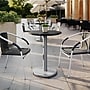 Flash Furniture TopGuard 24" Round Wood Dining Table with Round Base, Black Faux Marble/Silver Base (STRD24BMATR18S)~#|#~66B68EAF-AAC7-467E-BFF1F440649EDC50_sc7