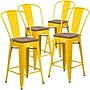 Flash Furniture Lily Contemporary Metal Vertical Back Counter Height Stool, Yellow, 4-Pieces/Pack (4CH3132024GBYLW)~#|#~66B6D798-B71B-45E1-82E86DE8A428D894_sc7