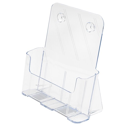 Deflect-O Magazine Holder, 8.27" x 11.69", Vertical, Desktop/Wall, Clear Plastic (DEF77001 ...
