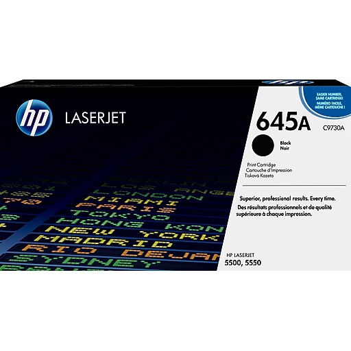 HP 645A Black Standard Yield Toner Cartridge, Prints Up to 13,000