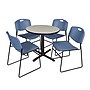 Regency 30-inch Round Table with 4 Chairs, Blue (TB30RNDPL44BE)~#|#~66BC036D-EC3C-4DAD-B537B9C1948FB76A_sc7
