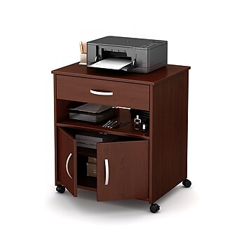South Shore Axess 26" Printer Cart on Wheels, Royal Cherry (9052691)