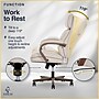 Finch NEO TWO Ergonomic Vegan Leather/Wood Swivel Executive Chair, Cream (52373-CRM)~#|#~66C8801D-C437-40BD-86713A34D56B4D5F_sc7