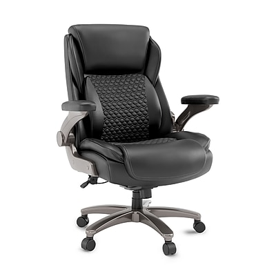 STAPLES Randolph Ergonomic Bonded Leather Executive Big & Tall Chair, 400 lb. Capacity, Black Simolary simolary.com