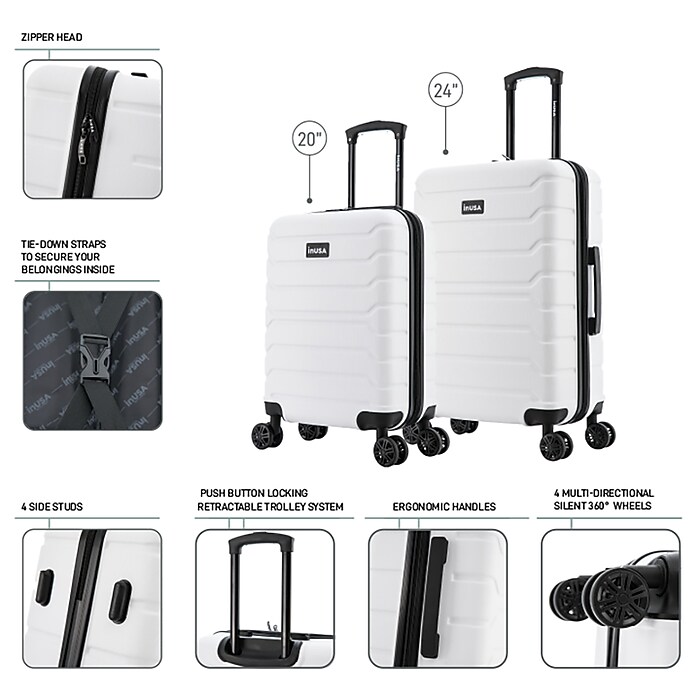InUSA Trend 2-Piece Hardside Spinner Luggage Set, TSA Checkpoint