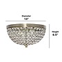 Lalia Home 13" Classix Crystal 2 Light Dome Shaped LED Flush Mount Ceiling Fixture, Antique Brass, 2/Set (LHM-2000-AB-2PK)~#|#~66D6A952-E2DA-4C09-9E55399946D20432_sc7