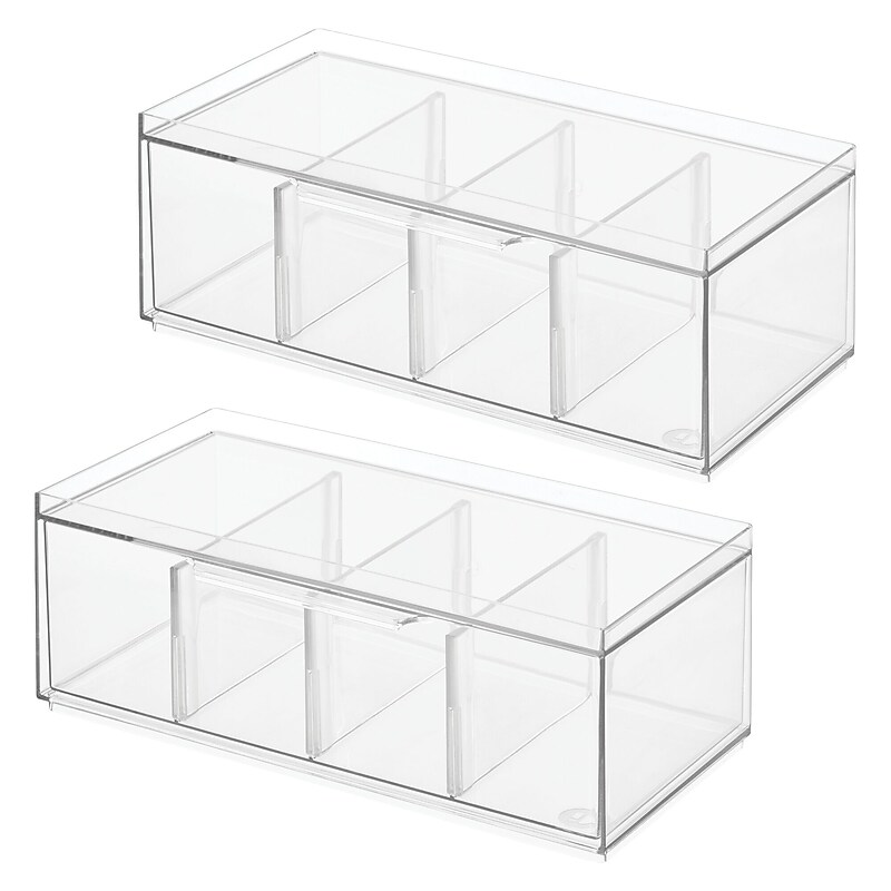 iDESIGN Tea Drawers, Clear, 2/Set (27946M2) image 1