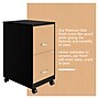Space Solutions 2-Drawer Mobile File Cabinet, Letter Size, Lockable, 26.7"H x 14.25"W x 18"D, Black/Platinum Oak (25855)~#|#~66DEBD7B-5DC5-4D52-BF45E2251A774528_sc7