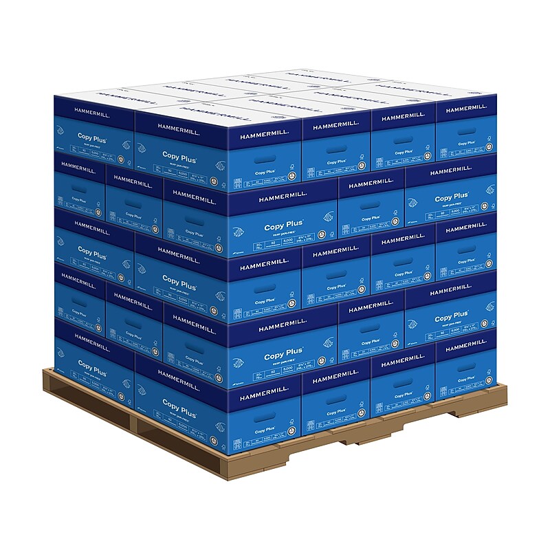 Hammermill Copy Plus 8.5" x 11" Printer Paper, 20 lbs., 92 Brightness, 500/Ream, 400 Reams/Pallet (105007P) image 1