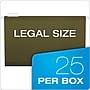 Pendaflex Reinforced Hanging File Folders, 1/5-Cut Tab, Legal Size, Standard Green, 25/Box (PFX 4153 1/5)~#|#~66E2BC6E-ECFF-47A6-949B7D89DF423C94_sc7