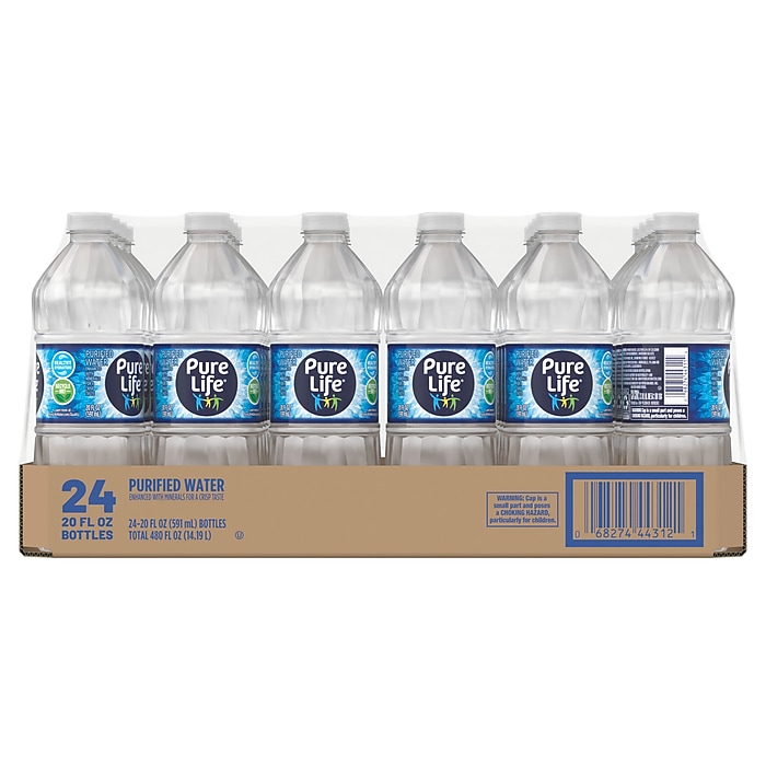 Pure Life Purified Water, 20 oz., 24/Carton (12255068) | Staples