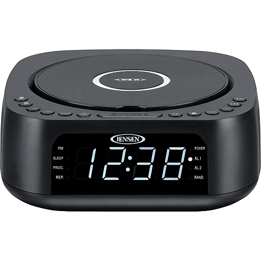 Jensen Stereo Digital Dual Alarm Clock Radio, Black (JCR375) Staples