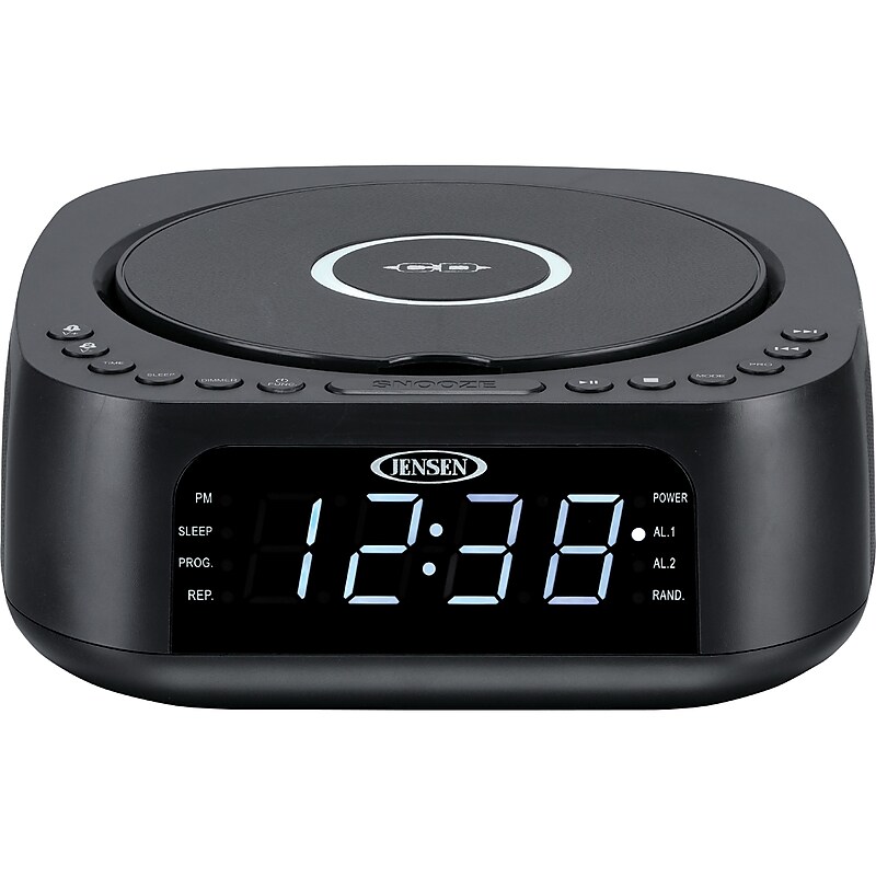 Jensen Stereo Digital Dual Alarm Clock Radio, Black (JCR-375) image 1