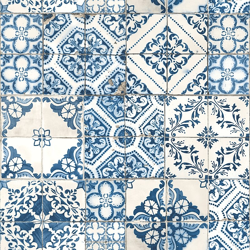 York Wallcoverings Mediterranean Tile Peel and Stick Wallpaper (RMK11083WP) image 1