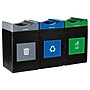 Commercial Zone Avante Series Polyethylene Triple-Stream Trash, Recycling and Compost Center, 165 Gallon, Black (787301MSA)~#|#~66ED1E9B-59B3-43FF-9801FA2C08F4F6A5_sc7