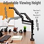 Mind Reader Dual Monitor Arm for 13" - 32" Monitor, Gas Spring VESA Desk Mount, Black (AGTILTDB-BLK)~#|#~66EEDFEB-6550-468B-B9F827EDDFA27392_sc7