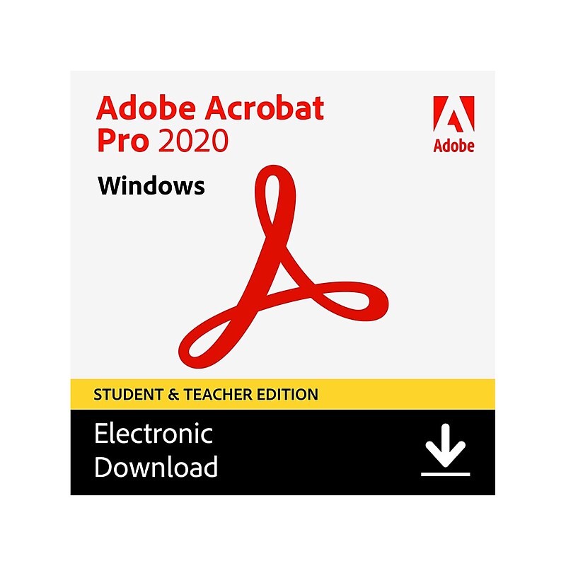 Adobe Acrobat Pro 2020 Student & Teacher Edition for 1 User, Windows, Download (ADO951800V519) image 1