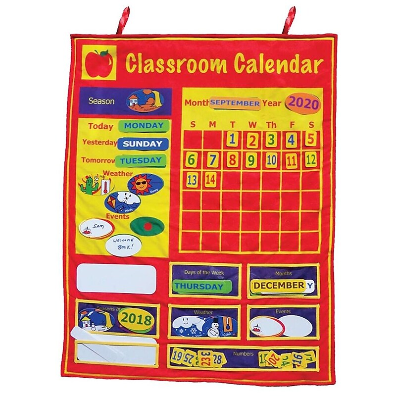 Get Ready Kids Classroom Calendar, Red/Yellow (MTB800) image 1