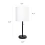 Simple Designs 19.5" LED Table Lamp, Black/White Shade (LT2024-BAW-CCLB)~#|#~66F53C01-6F0E-464B-9BA84DF8E042CF7B_sc7