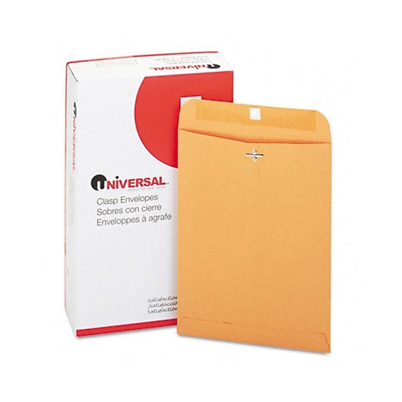 Universal Kraft Clasp Envelope Side Seam 28lb 9 x 12 Light Brown 100/box (AZRUNV35264) image 1