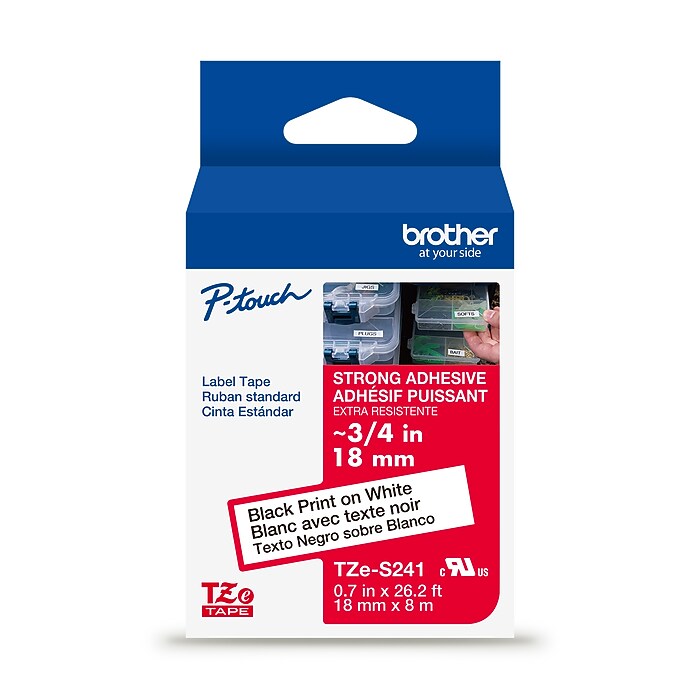 Brother P-touch Strong Adhesive Laminated Label Tape, 3/4