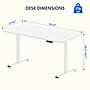 FlexiSpot ET155E 55"W Electric Rectangular Adjustable Standing Desk, White (4SPL-S09010063)~#|#~67064BDA-DD73-452C-975BA1B8A97A77CD_sc7