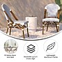 Flash Furniture Lourdes Contemporary Aluminum and PE Rattan Bistro Stacking Chair, White/Navy/Natural (SDA6421FWHNVNAT)~#|#~67099648-B63A-4E4C-845022F543B5867E_sc7
