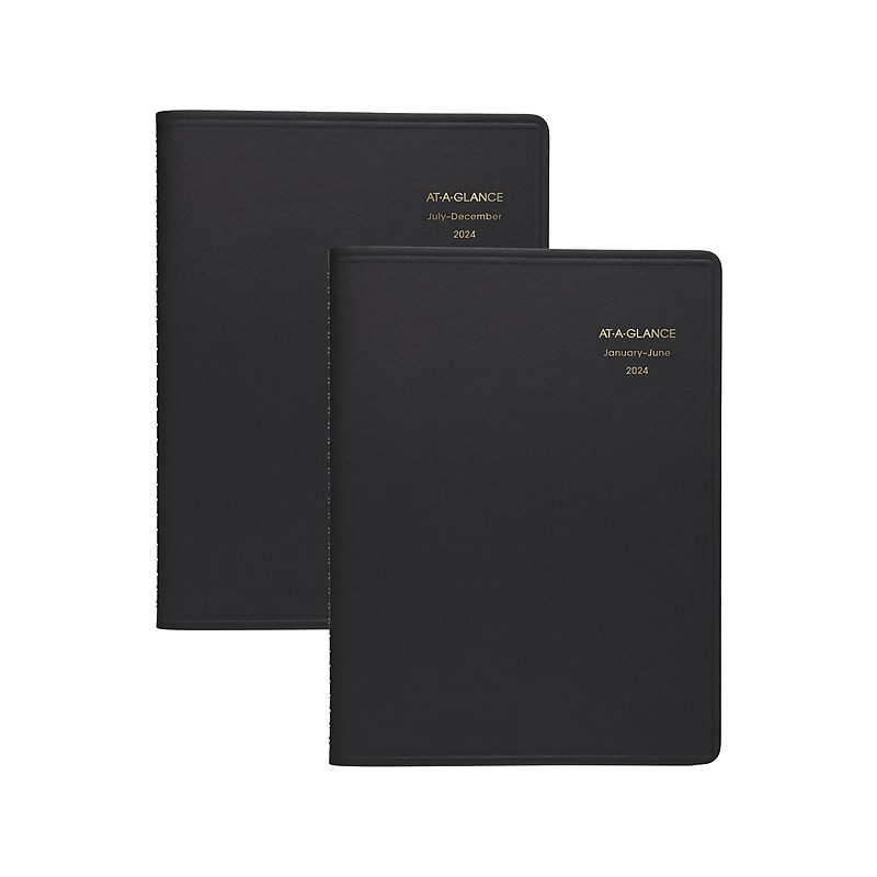 2024 AT-A-GLANCE 8.5" x 11" Daily 8-Person Appointment Book Set, Black (70-212-05-24) image 1