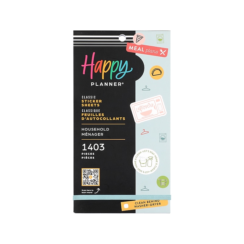 The Happy Planner Daily Chores Stickers, Assorted Colors, 1403/Pack (SP1H30-070) image 1