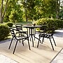 Flash Furniture Aluminum Stacking Patio Chairs, Black, 4/Pack (4TLH017CBK)~#|#~6715BAD4-F79E-4B4E-BB0E5B1AC3410549_sc7