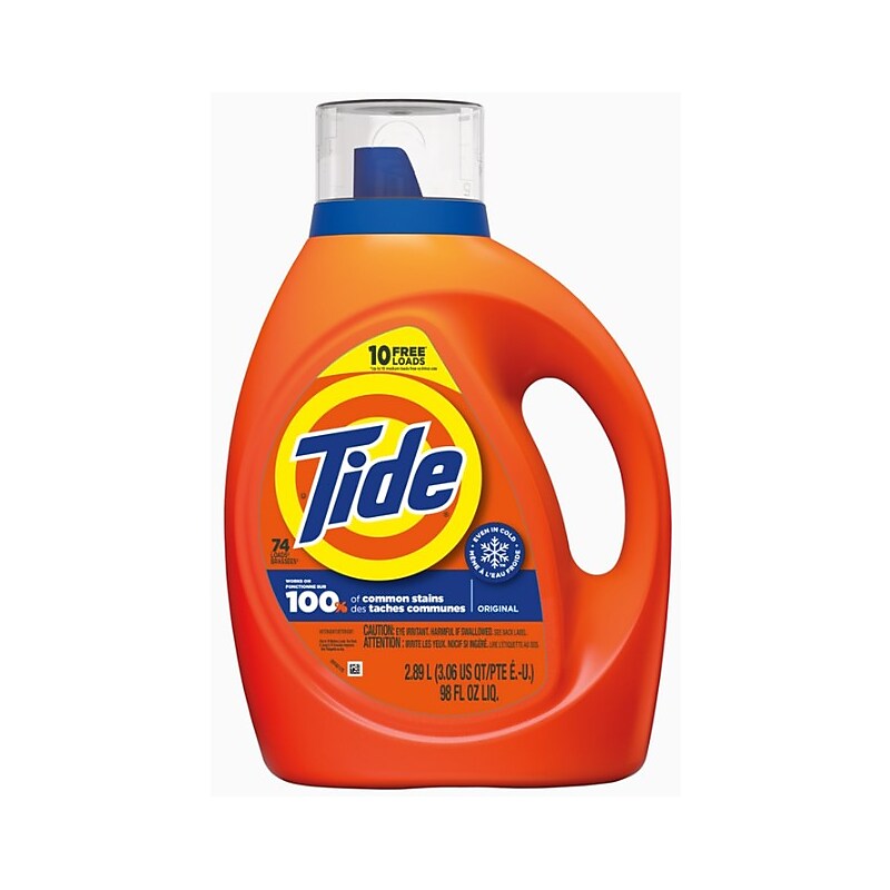 Tide Turbo Clean HE Liquid Laundry Detergent, Original Scent, 74 Loads, 98 fl. oz. (12110) image 1