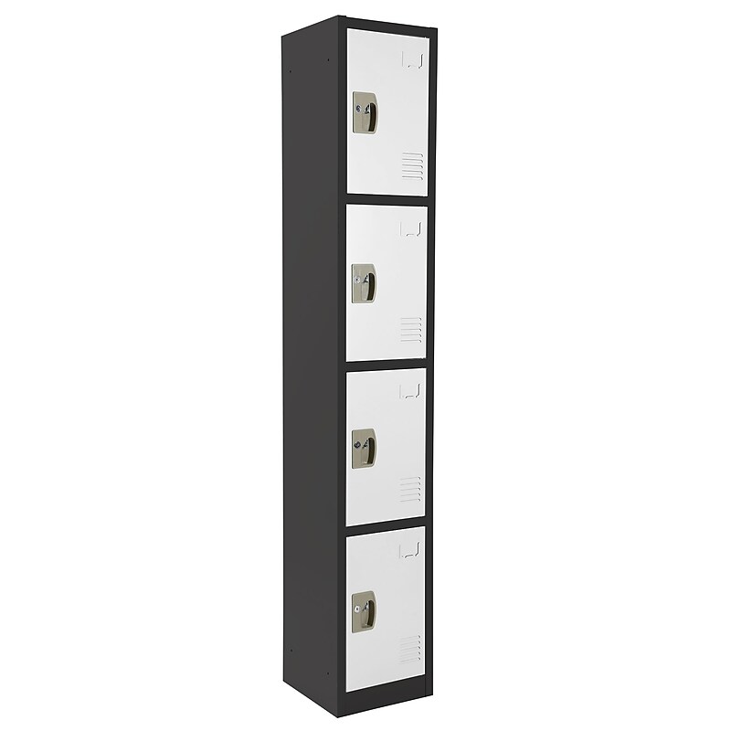 AdirOffice 72" 4-Tier Black and White Storage Locker (ADI629-204-B-W) image 1