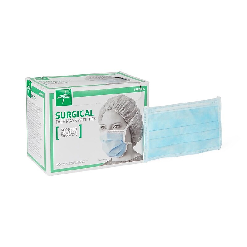 Medlite Surgical Face Masks, Blue, 50/Box (NON27402Z) image 1