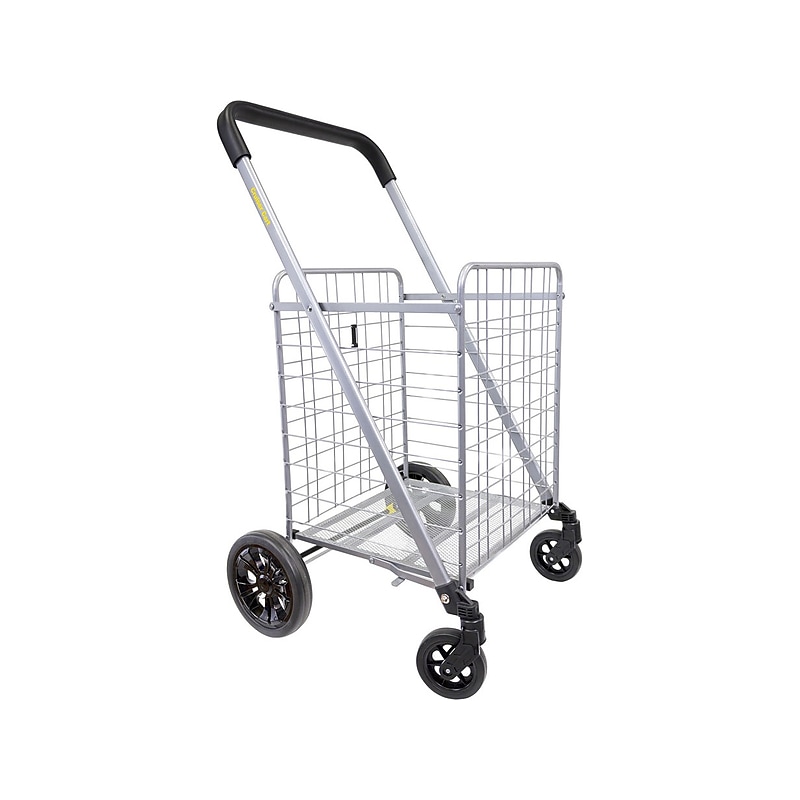 Dbest Cruiser Cart Deluxe 2 Steel Mobile Folding Utility Cart with Swivel Wheels, Silver (01-869) image 1