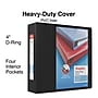 Staples Heavy Duty 4" 3-Ring View Binders, D-Ring, Black, 4/Pack (56235CT/24695CT)~#|#~672EA98F-82A6-4386-B6F225E616124C33_sc7