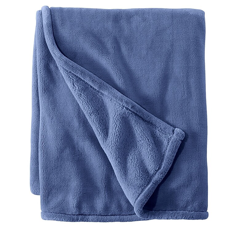 L.L.Bean Wicked Plush Throw, Deep Blue, Large (0SAG202000) image 1
