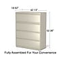 Staples 4-Drawer Lateral File Cabinet, Letter/Legal Size, Lockable, 52.36"H x 42"W x 18.62"D, Putty (60928/17459)~#|#~673B4FC7-9BC6-45AC-9528134803684F77_sc7