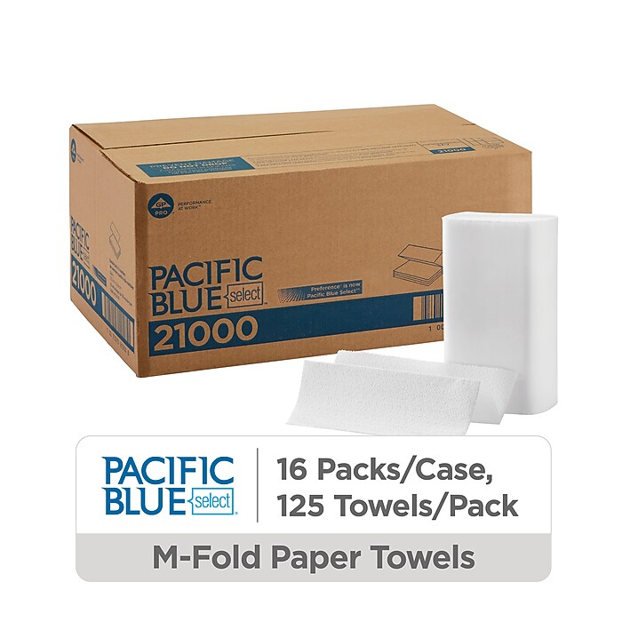 Pacific Blue Select Recycled Multifold Paper Towels, 2-ply, 125