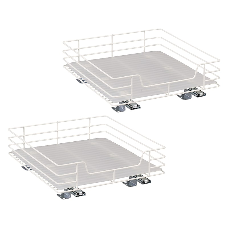 Household Essentials Wire Cabinet Organizer, White, 2/Set (1516-2) image 1