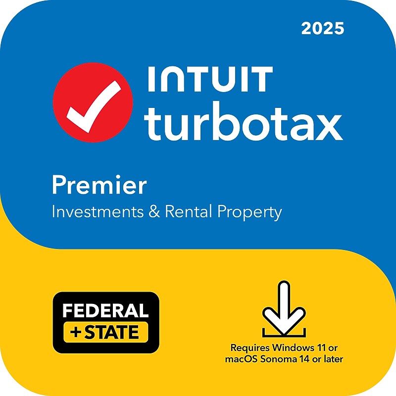 TurboTax Premier 2025 Federal + E-file & State for 1 User, Windows & Mac, Download (INT940800V146) image 1