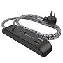 STANLEY SurgeMax 2-Outlet Surge Protector Power Strip with 2-USB Ports & Braided Fabric Cord, 6-ft., 300 Joules, Black (33255)~#|#~6749644B-9895-4A95-834E16E923F1C4C1_sc7