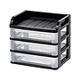 Iris Medium 3-Drawer Desktop Storage, Plastic, Black/Clear (150181)~#|#~67510BE5-2AD6-4B9B-822EFB386601F64C_sc7