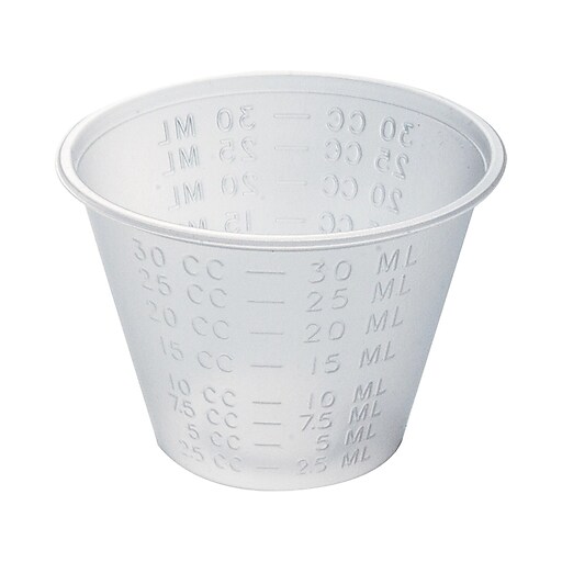 Dynarex 1 oz. Plastic Disposable Medicine Cup, Clear, 100/Pack, 50